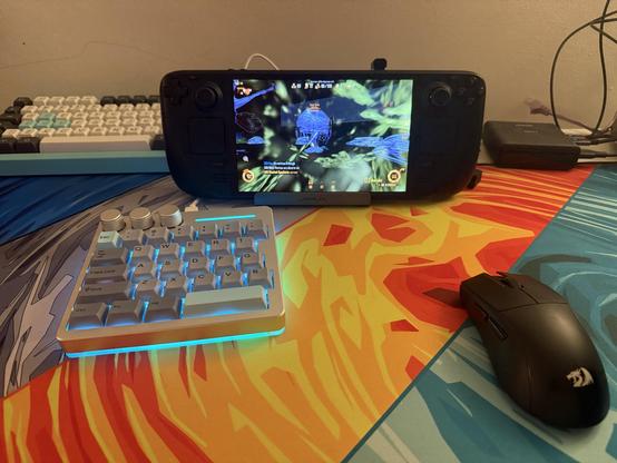 Absolute mayhem in Natural Selection 2 on a tiny SteamDeck OLED screen, being played with a mouse and half a keyboard.