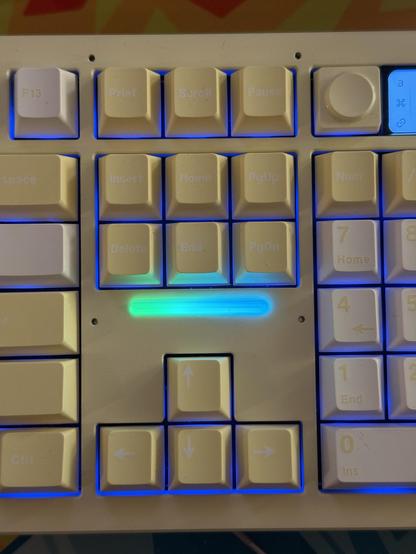 Closeup of the ND104 navigation cluster showing the screw holes where the faceplate would fit, and the plastic diffuser loose in the light bar hole.